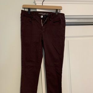 Plum colored American Eagle jeggings